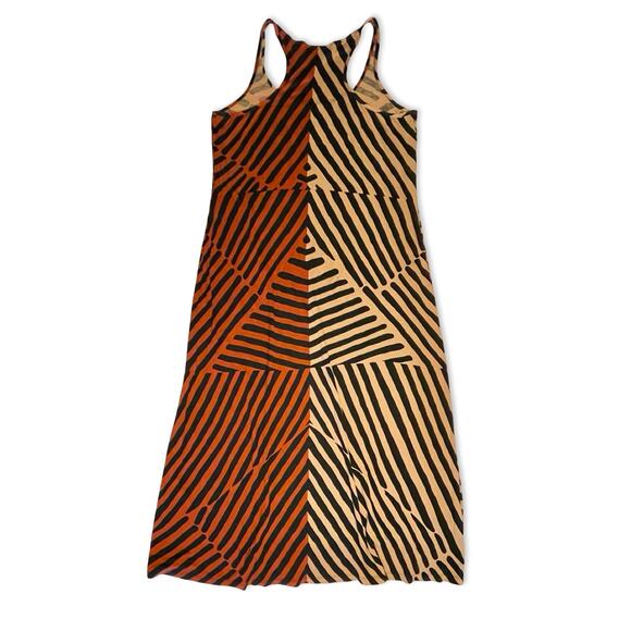 Ann Taylor Loft Maxi Dress M Rust Tan Racerback Jersey Summer Style - Picture 5 of 11